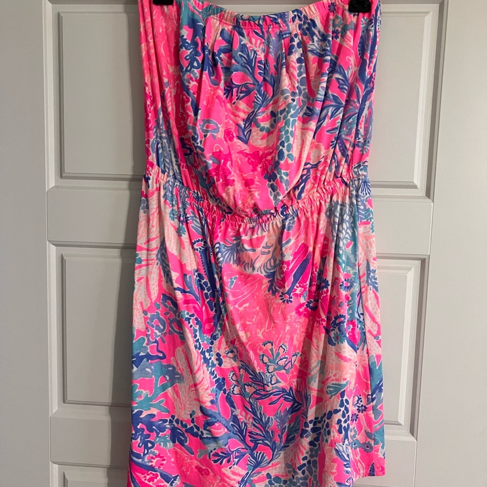 Vibrant Pink and Blue Floral Dress